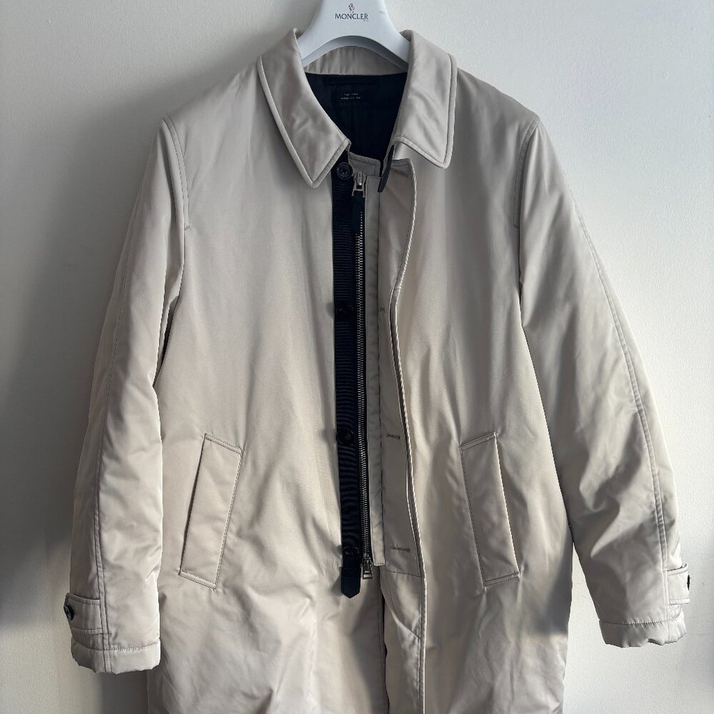 $7000 TOM FORD Faille Down Insulated Raincoat/ Parka Jacket - Beige US 40-42 - Picture 10 of 16